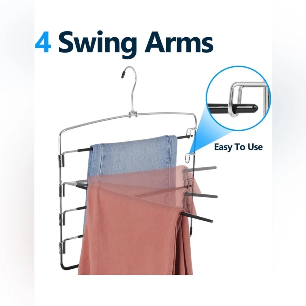 5 Tier Closet and Storage Clothes Hanger, Hanger Space Saving with Swing arm